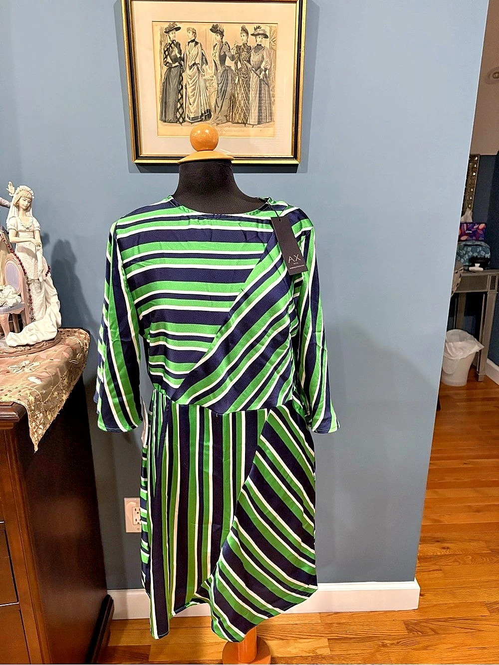 Armani Exchange AX Paris striped Midi Dress